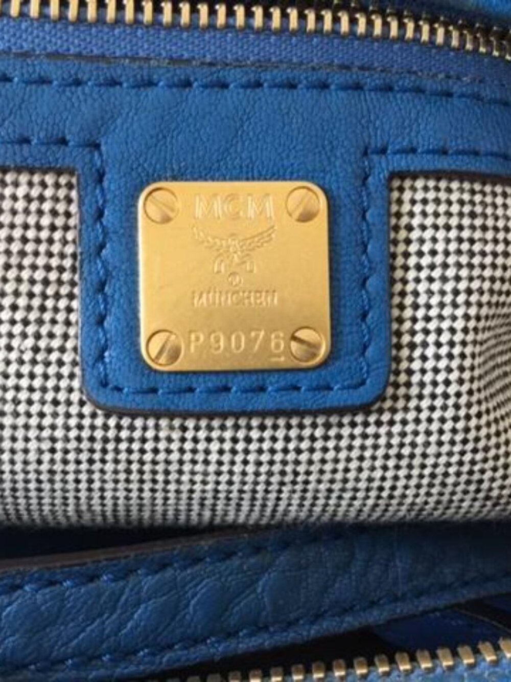 Authentic MCM Keana Studded Boston Satchel Crossbody Handbag Vibrant Blue P9076 - Picture 12 of 13